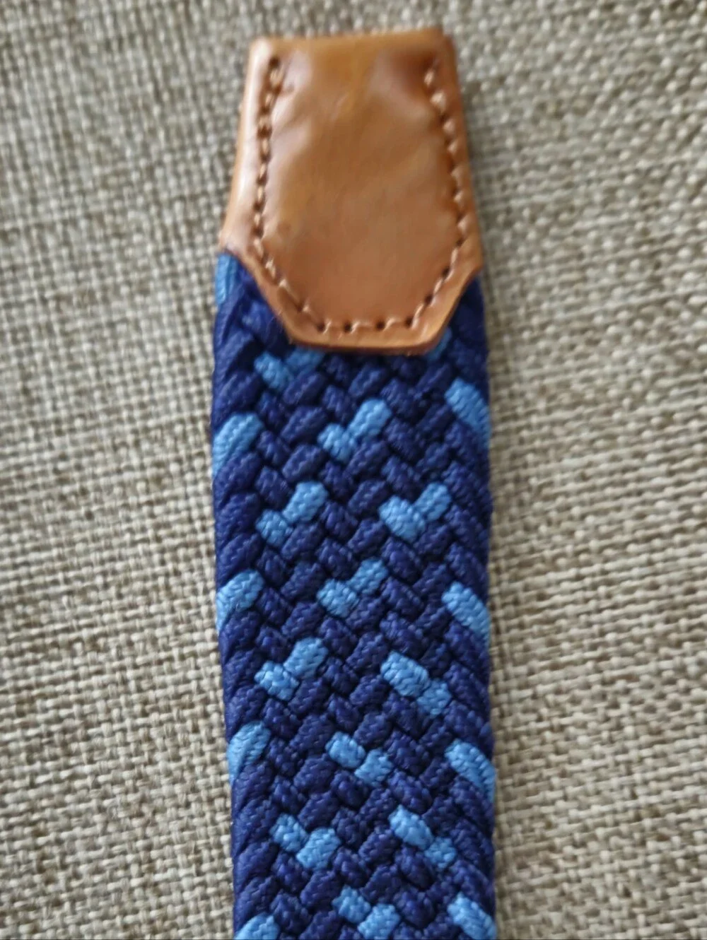 J. Crew Factory Navy and Light Blue Woven Stretch Belt Size M